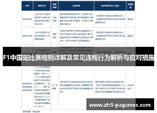 F1中国站比赛规则详解及常见违规行为解析与应对措施