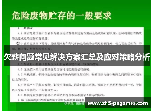 欠薪问题常见解决方案汇总及应对策略分析